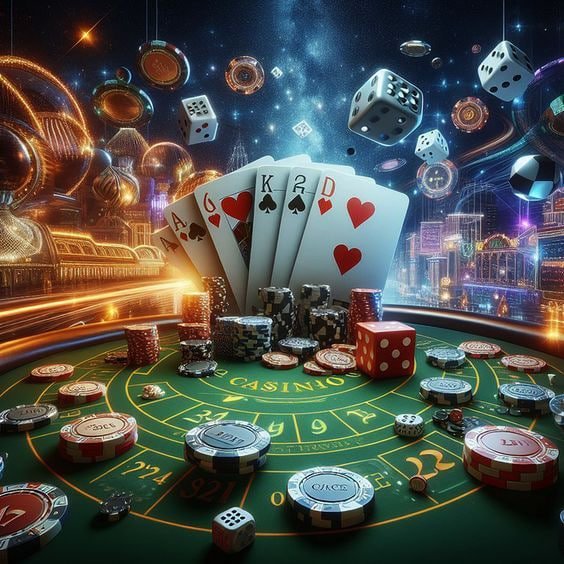casino-style slot machine reels and live dealer table on lucky world platform